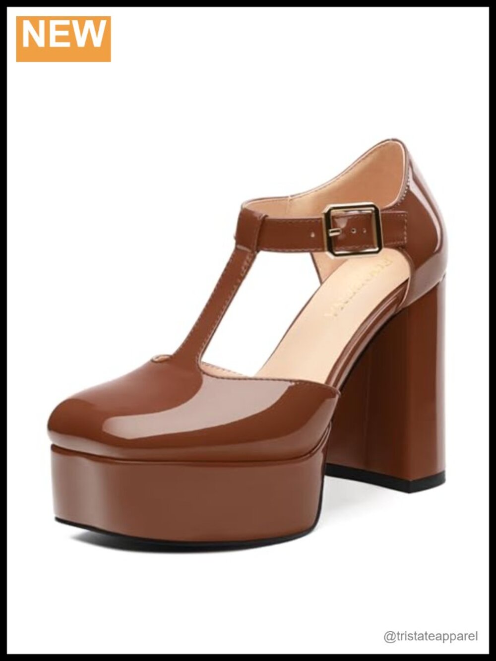 Platform Heels Women Chunky Block High Heels T-Strap Mary Jane Pumps Dress Shoes